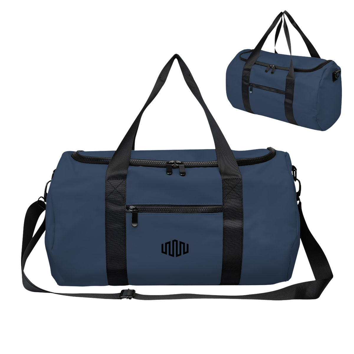 Hudson rPET Leatherette Duffel Bag - Navy