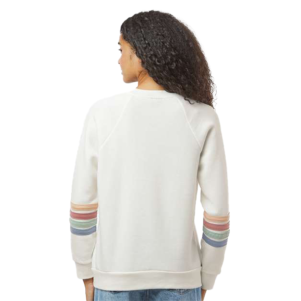 Ladies' Striped Sleeves Crewneck Sweatshirt