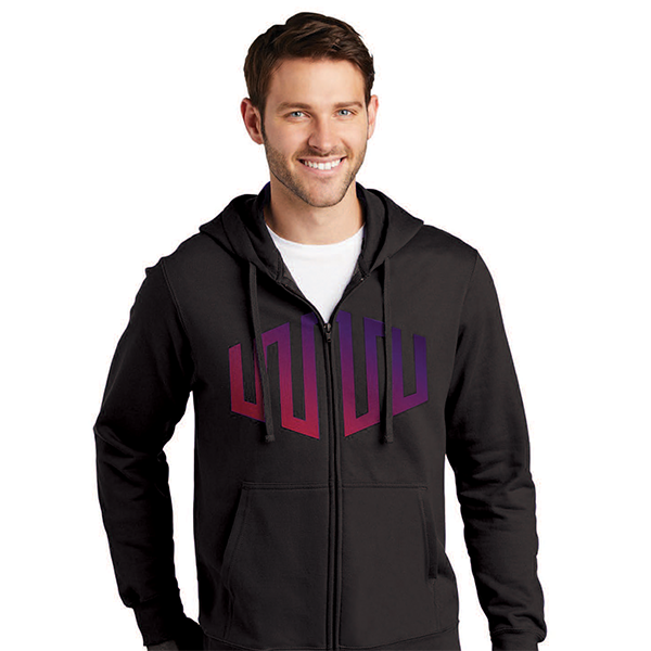 Black Full-Zip Hooded Sweatshirt