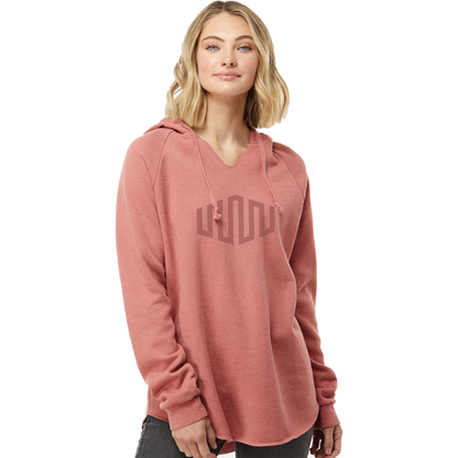 Ladies' Wave Wash Hooded Sweatshirt - Dusty Rose