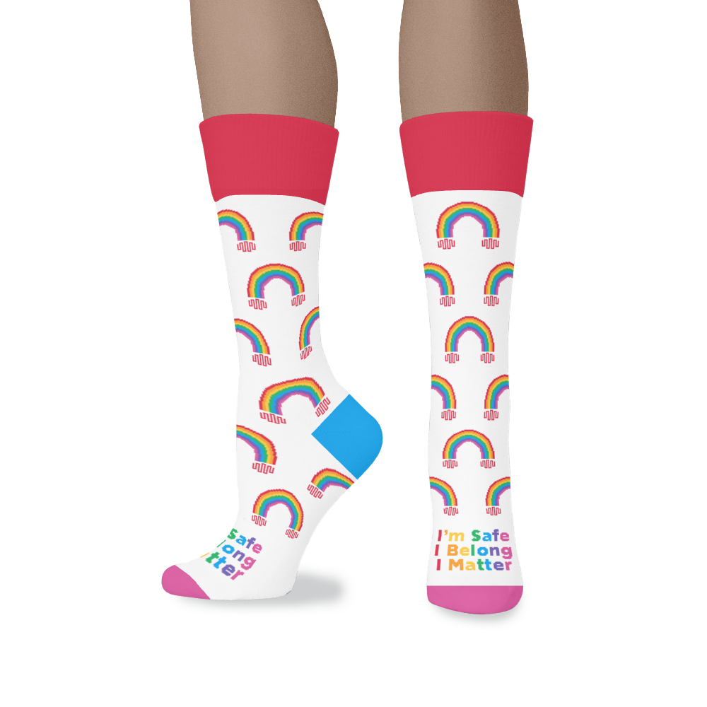 PrideConnect Rainbow Cotton Crew Socks