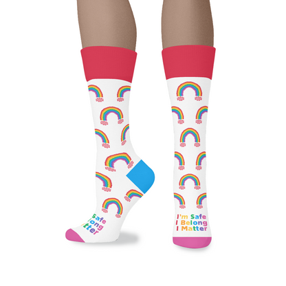 PrideConnect Rainbow Cotton Crew Socks