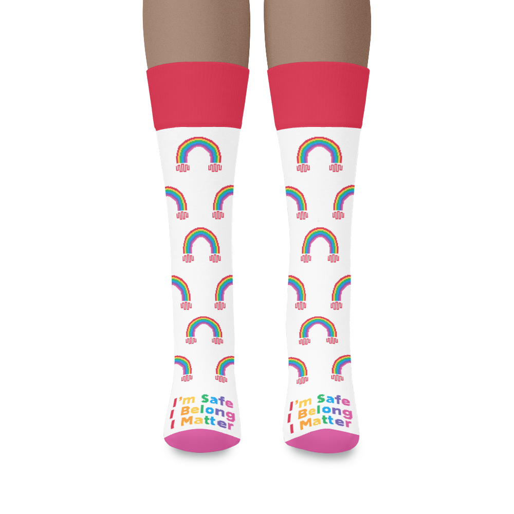 PrideConnect Rainbow Cotton Crew Socks