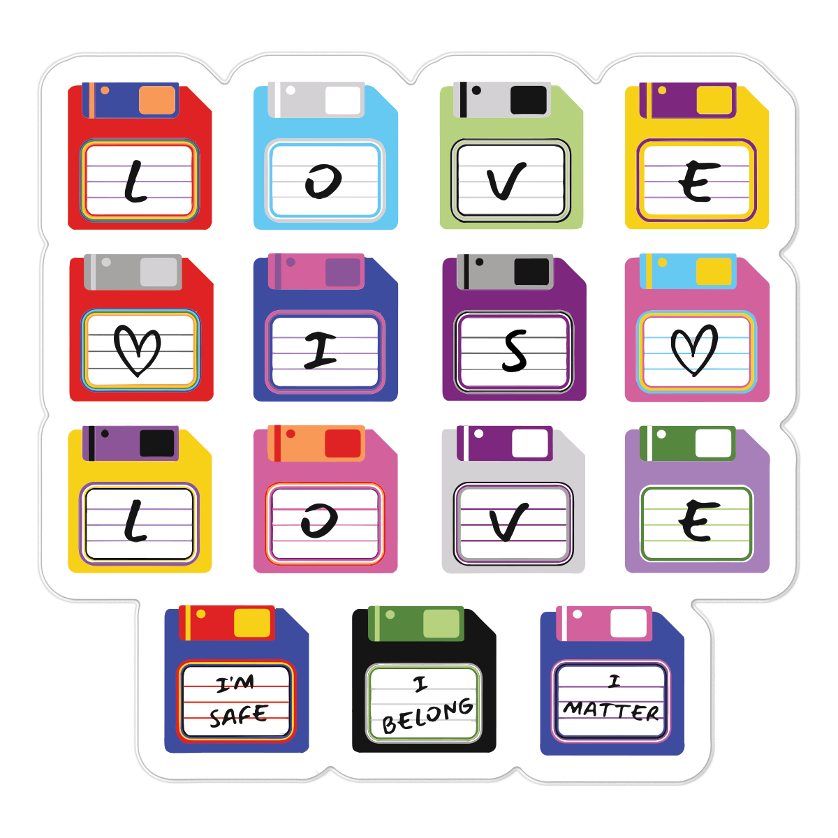 PrideConnect Love Floppies Sticker