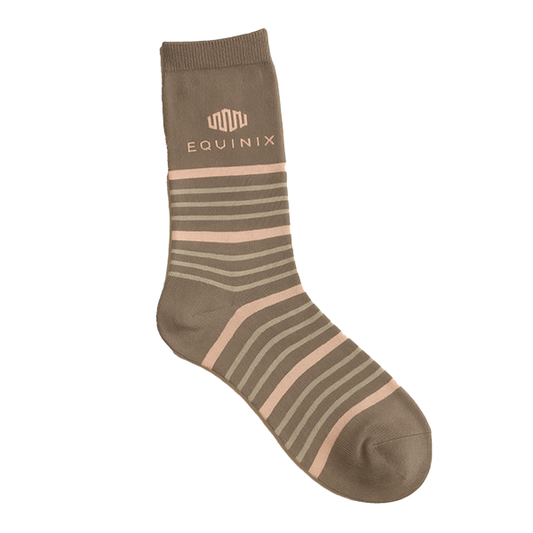 Cotton Crew Sock - Brown Stripe