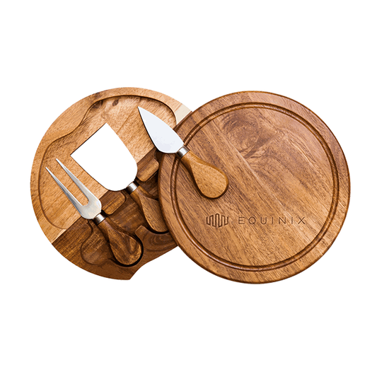 Acacia Brie Cheese Cutting Board & Tools Set