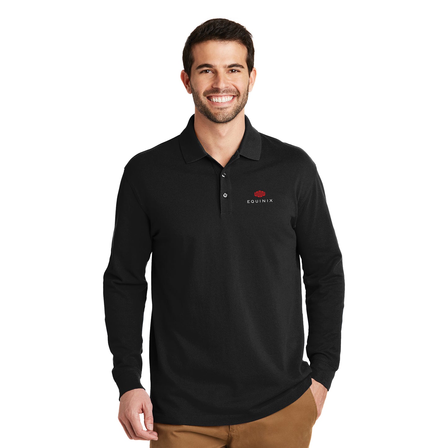 Men’s Port Authority 100% Cotton Long Sleeve Polo