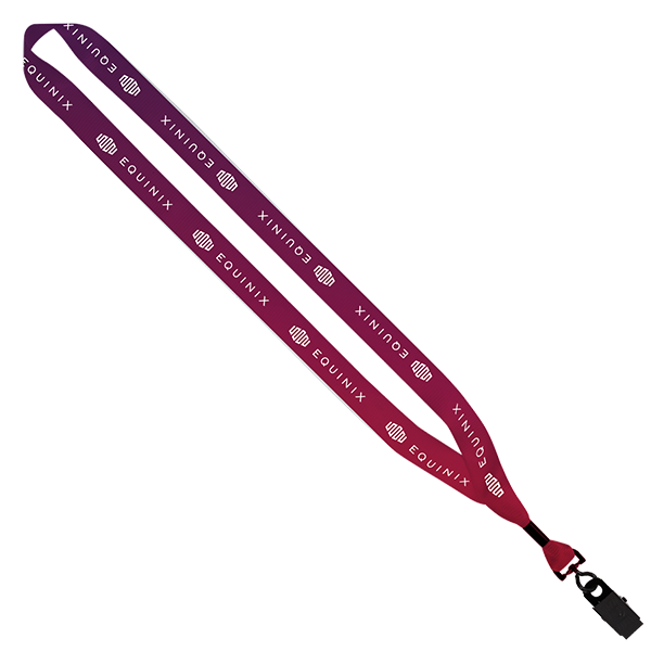 3/4" Lanyard with Metal Bulldog Clip