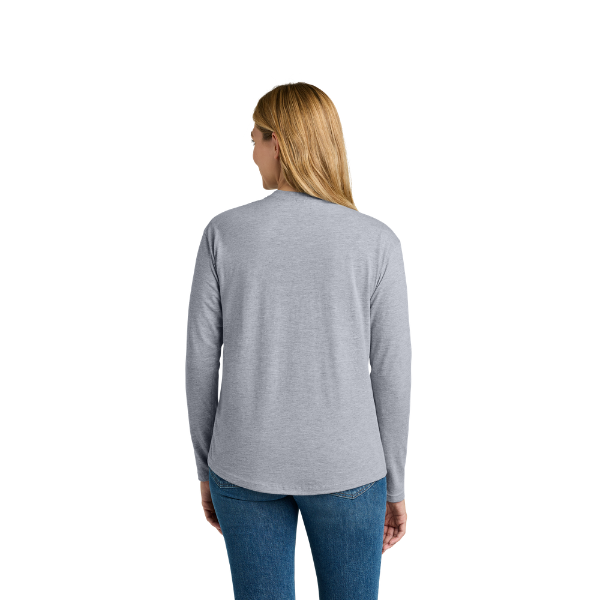 Next Level Apparel Ladies' Cotton Relaxed Long Sleeve Tee - Heather Gray