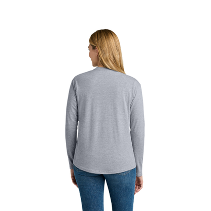Next Level Apparel Ladies' Cotton Relaxed Long Sleeve Tee - Heather Gray