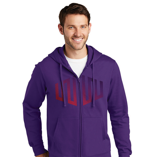 Purple Full-Zip Hooded Sweatshirt