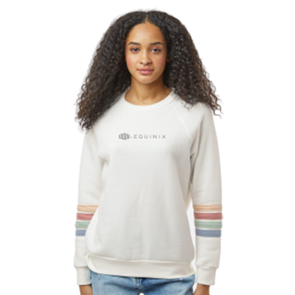 Women's Striped Sleeves Crewneck Sweatshirt