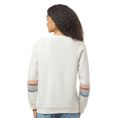 Women's Striped Sleeves Crewneck Sweatshirt