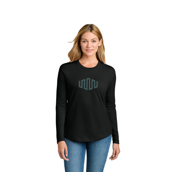 Next Level Apparel Ladies' Cotton Relaxed Long Sleeve Tee - Black
